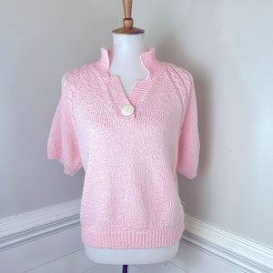 Lerner Pink Short Sleeve Sweater M FREE SHIP